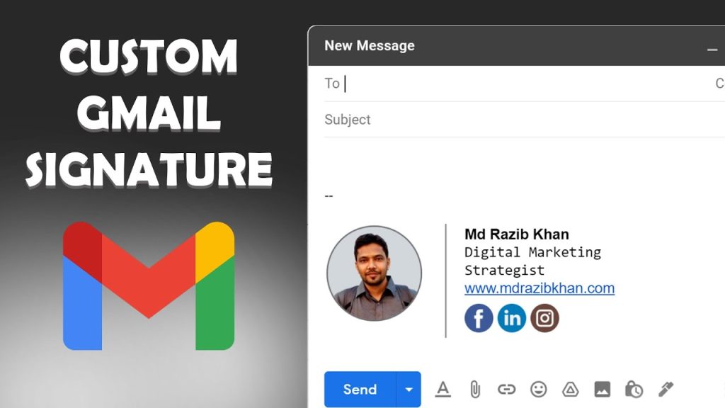 How to create a Gmail signature with icons and image - Digital Growth Tutor tutorial